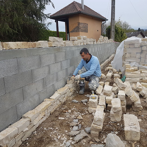 Mur et joint de pierre en Isère (38)